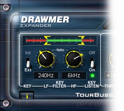 Using the Drawmer TourBuss Key Filters Key is the term used to denote a signal that can trigger (open) a Gate/Expander.