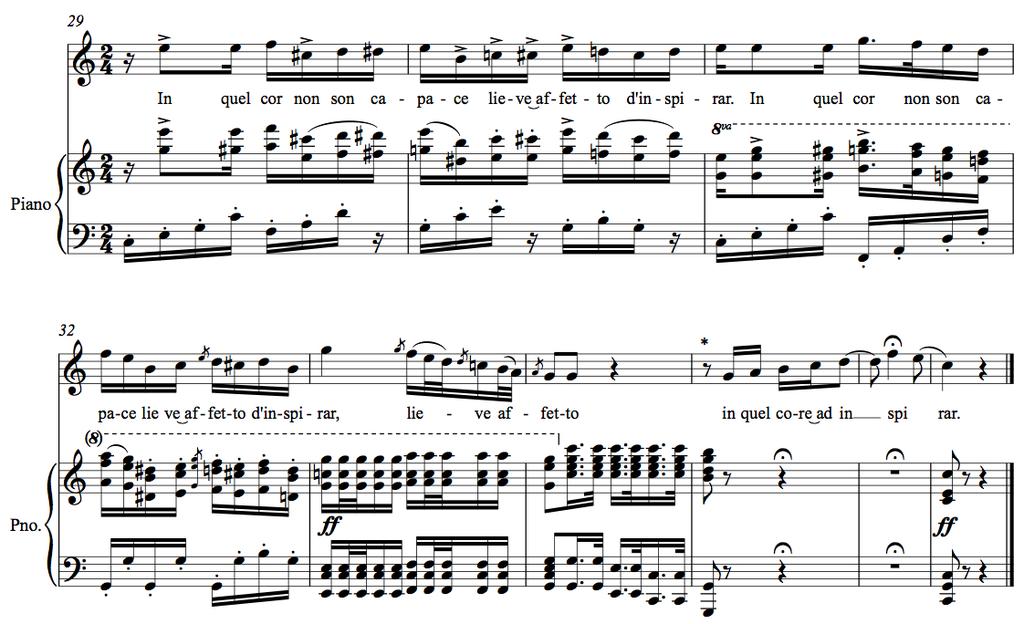 Example 3-7. Donizetti, Quanto è bella (from L elisir d amore), measures 29-37.