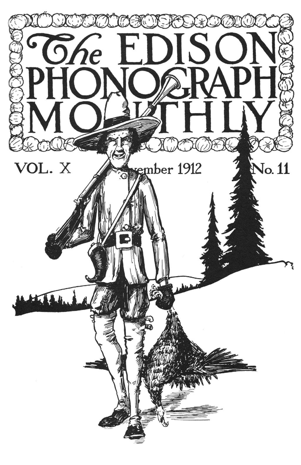 The original cover for the November 1912 release of The Edison Phonograph Monthly, containing the second list of