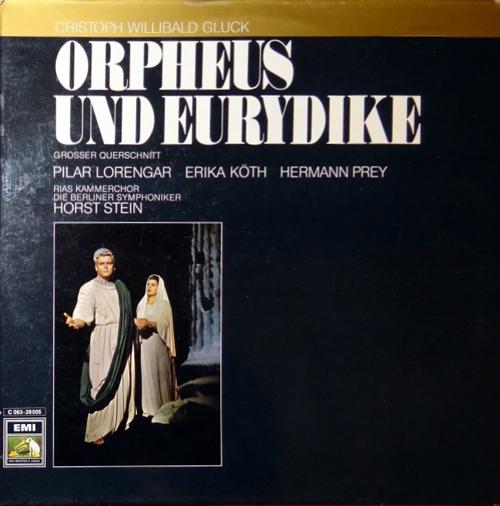 The music web site here provides provides details of this release and a thumbnail review: Orpheus und Eurydike - highlights Hermann Prey (baritone) - Orpheus; Pilar Lorengar (soprano) - Eurydike;