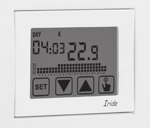 Digital chronothermostat IRIDE Summer and winter operating mode Front panels of white and anthracite grey colour included in the package (you can buy silver on request)