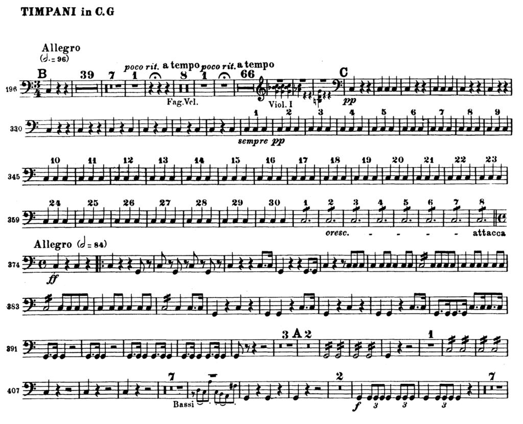 TIMPANI EXCERPTS CONTINUED 36)
