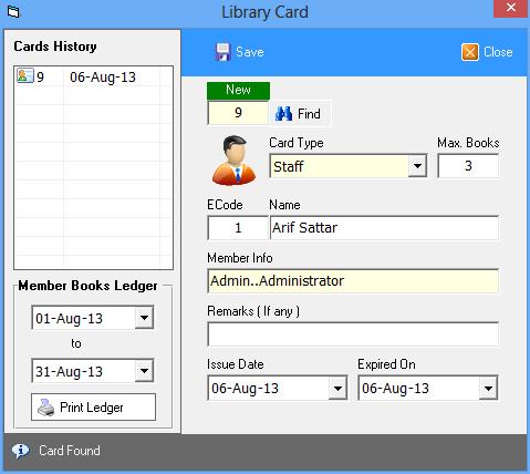 12 P a g e Library Cards and Settings LIBRARY CARD DEFAULT SETTINGS 1- A user books quota (