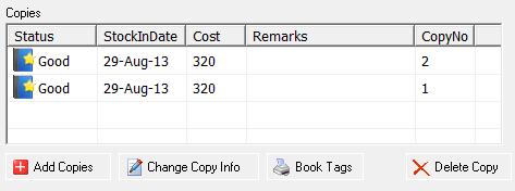 Press [ Add Copies ] TO CHANGE A COPY DETAIL Double click a row in the list of copies.