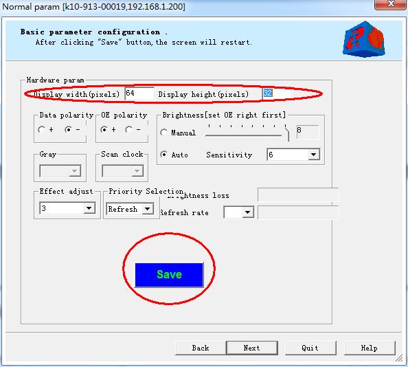 Width and height parameters configuration Select width and height parameters configuration and click next.