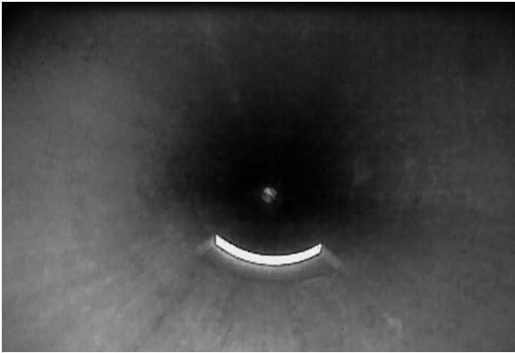 The picture above was captured with the camera on the end of the probe. This picture was taken inside a 2 inch (51mm) diameter tube.