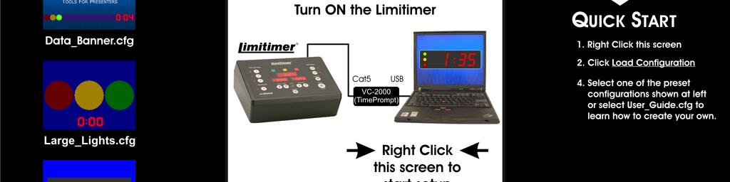 Note: As of VideoClock version 075, the same dongle and software can be used for Limitimer and TimePrompt.
