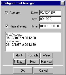 Real Time Trigger A cue can be programmed to run automatically at a predefined date and time and optionally repeat at any interval between one minute and one month.