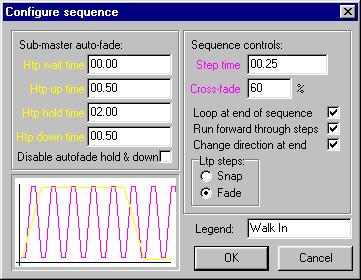 Sequence Timers A sequence can be programmed with a global step time and an overall intensity profile. The yellow intensity timer profile operates identically to the cue timer.