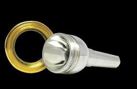 Screw-Rim Mouthpieces Complete mouthpiece includes a silver-plated brass threaded underpart with choice of silver-plated brass or Lucite screw-rim. Brass underparts standard with silver-plated finish.