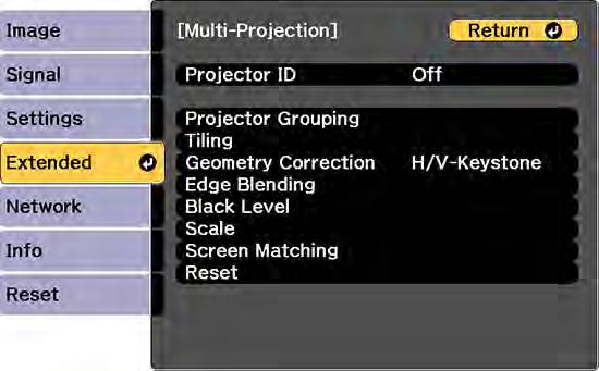 Select Multi-Projection and press Enter.