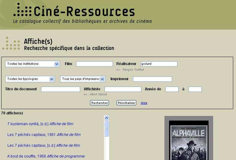 collections and filmographies