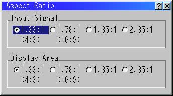 Image Options Aspect Ratio Keystone This feature corrects the keystone (trapezoidal) distortion to make the top of the screen longer or shorter to be the same as the bottom.