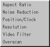 Select the appropriate aspect ratio using the Select,,, or button.