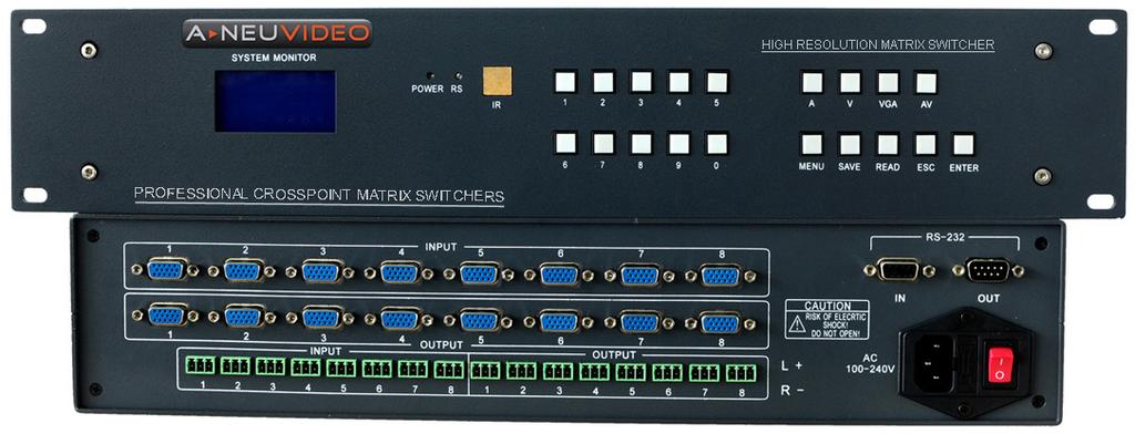 The excellent quality of this series of matrix switchers comes from using the industries best performing IC chips and we design each switcher to ensure the highest signal quality.