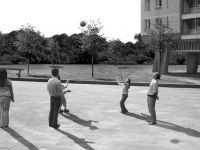 Belgium was represented by the artist David Claerbout and his work Sections of a happy moment a 30 minute sequence showing people playing ball in a courtyard.