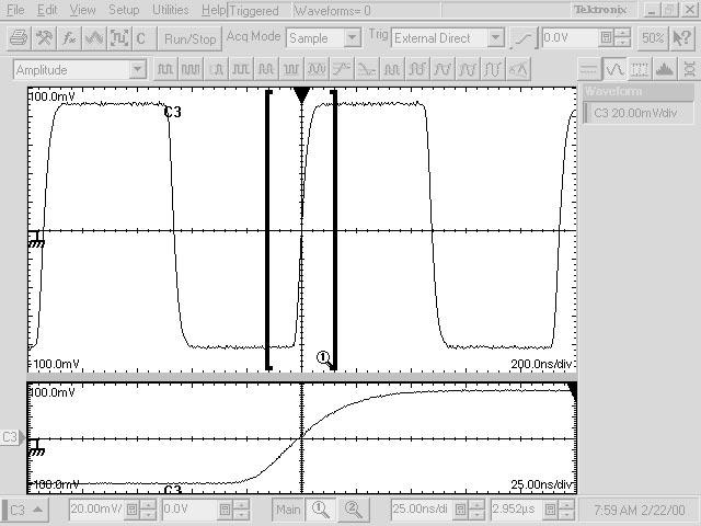 Displaying Waveforms (3) Upper limit of graticule (selected waveform) (2) Graticule (5) Horizontal reference (6) Preview mode indicator (7) Main view (1) Waveform display (3) Lower limit of graticule