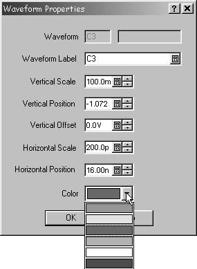 Displaying Waveforms Overview Change waveform color or label Customizations you can make (Cont.) 3. Right click on the waveform or its icon.