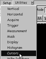 Measuring Waveforms Overview To reassign cursors To take cursor measurements (Cont.) 6. Press the Cursor button repeatedly to toggle through the cursor selections until the cursors are off.