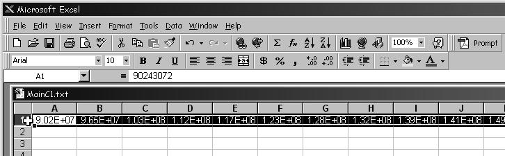 This step assumes MS Excel 97; your tool may have similar import features for comma-separated data.