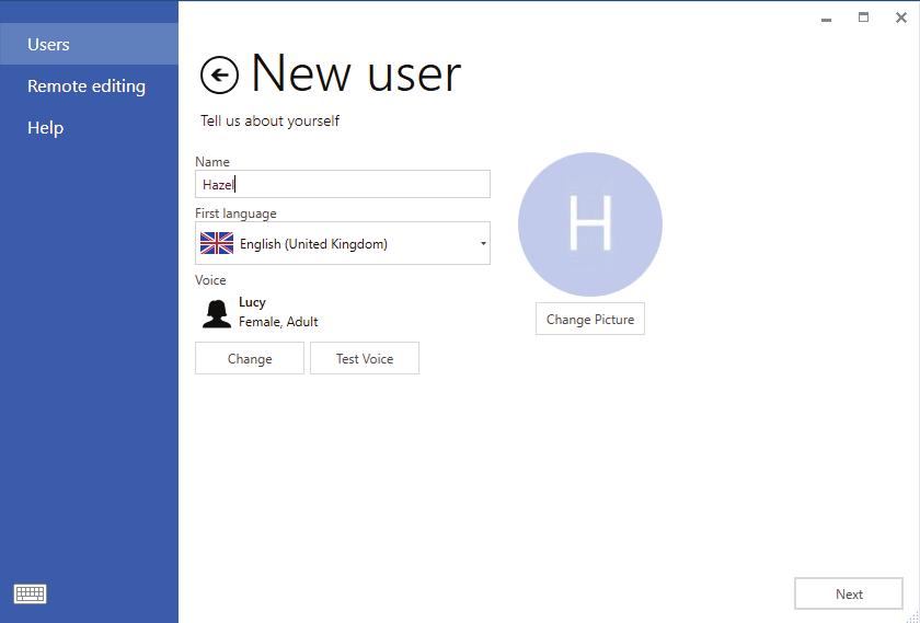 more. You will be prompted to create a user profile when you first open the software: Give your user a name, and