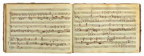 (1757-1831) erratically paginated or foliated, 10 staves of approximately 4 bars each to the page, mild spotting and browning, additional bifolium of manuscript music score laid in, contemporary