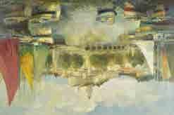 581* Jereczek (Christian, 1935-2003). Menton Harbour, France, oil on canvas, signed lower left, 61 x 91.