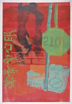(1) 150-200 588* Marrow (Anna, 20th/21st century). Funky Town, screen print, abstract work, 101.5 x 69.5cm (40 x 27.