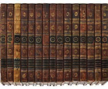 16 rebacked with original spines relaid, volume 3 rebacked to nearly match, leather