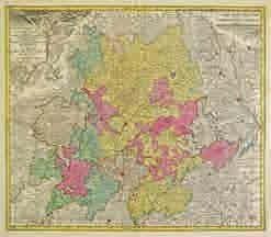 189 France & Belgium. Lotter (Tobias Conrad), Mappa geographica in qua Ducatus Lotharingiae et Barr.