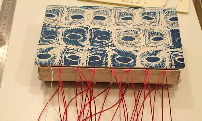 student over thirty years ago. Twyborn s transformations made me think of lace as both delicate and robust. I used various images of the bobbin lace mask to make cyanotype (or blueprint) endpapers.