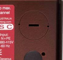 Installation Redback Dimmer Operator Manual V1.2 1.10 Power supply entry 6 channel Redbacks are supplied with a cable knock-out entry as shown in the picture below.