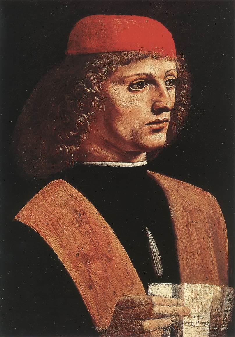 Another potential depiction of Josquin includes allegedly Leonardo da Vinci s Portrait of Musician from 1490, which may have depicted either Franchino Gaffurio or Josquin des Prez, or possibly even
