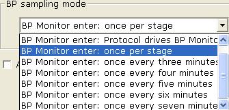 Operation Instructions for Exercise ECG 7.2.5 Setting BP Sampling Mode Select a BP sampling mode from the BP sampling mode list. 7.2.6 Setting BP Triggering Mode Exercise ECG Setting window.
