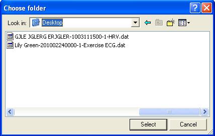 Processing Patient Records 8.7 Importing ECG Data into the Data Manager Screen Click on the Import button on the Data Manager screen (Figure 8-1) to open the following window.