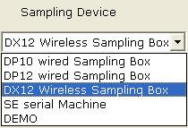 Setting Sampling Device Select a sample device from