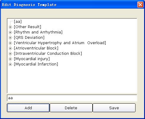 Configuring the System 2. Adding a subitem Click on the item you wanted to add a subitem, enter a diagnosis subitem, such as bb in the textbox, and then click on the Add button.