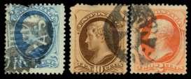 U.S. FANCY CANCELS: 1870-1888 Bank Note Co. Issues 1678 1679 1680 1681 1682 1678 Leaf (Wa ter bury CT) on 1873, 6 dull pink (159), bold full strike, Fine to Very Fine. Rohloff L-8.