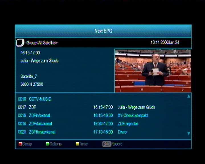 5 In EPG menu, when you select one event by high