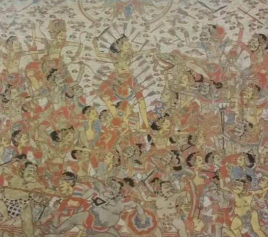 Figure 1, Gugurnya Abhimanyu, 19 th century, as a sample of Klasik Wayang Painting (source: Kam, 2003: 27, cited by Himawan, 2015) Figure 2, Tari Oleg Tamulilingan, Anak Agung Gede Sobrat, 1970, As a