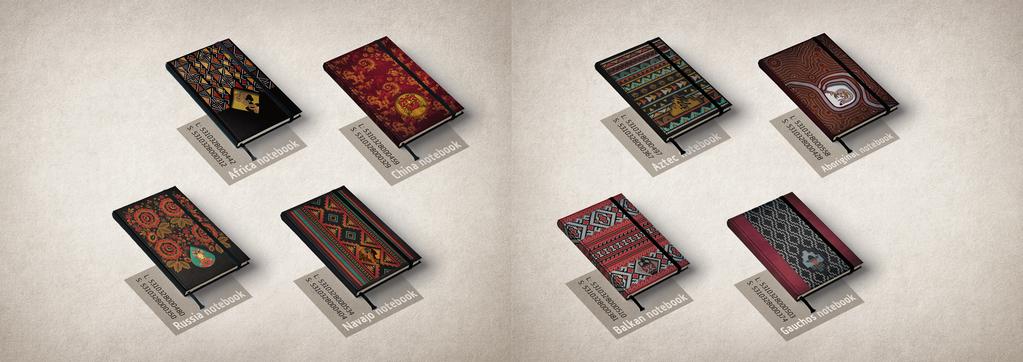 This series contains notebook designs inspired by various patterns from different cultures and civilizations.