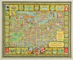Gill (Macdonald), Wonderground Map, The London Town, [1924], chromolithographic pictorial map, old folds, 740 x 930mm, supplied with original colour printed envelope, envelope with some spotting A