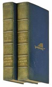 publisher s catalogue at rear, spotted, untrimmed, hinges mostly split (and bindings becoming detached at upper hinge), original blindstamped brown cloth, gilt decorated spines faded and slightly