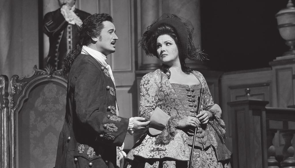 KEN HOWARD / MET OPERA Piotr Beczała as Maurizio and Anna Netrebko in the title role of Cilea s Adriana Lecouvreur Chorus Master Donald Palumbo Assistant Choreographer Adam Pudney Musical Preparation