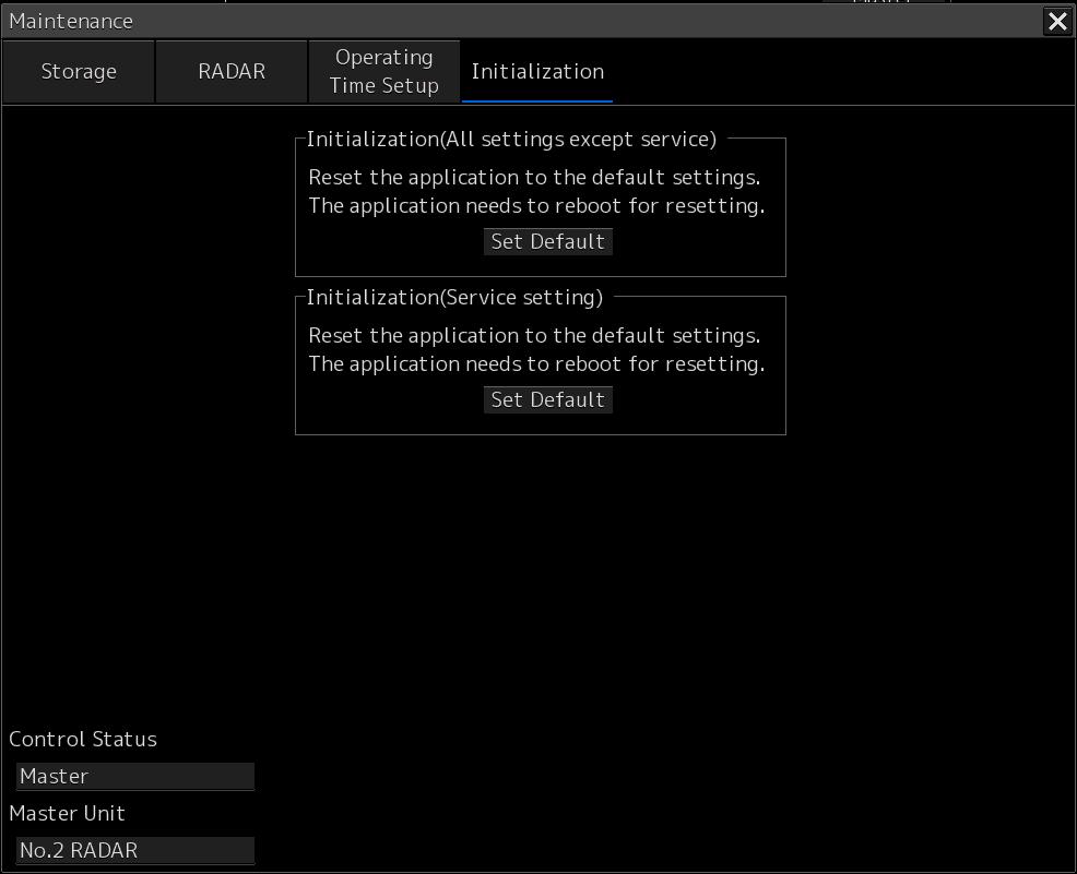 4.41 Initialization [ALL] The "Initialization" dialog can be used to return (initialize) the menu setting to the factory delivery state.