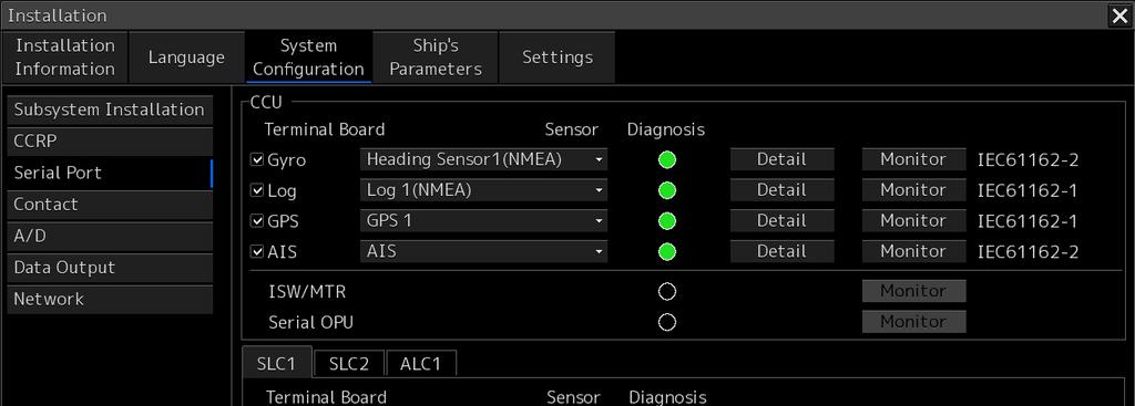 4.6 Setting Up a Serial Port [ALL] Use the "Serial Port" dialog to verify the setting of the serial port of this equipment and perform the initial setting.