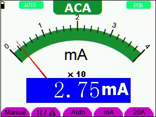 7-Using the Multimeter figure 25: DC Current Measurement for 20A 7.4.8 Making an AC Current Measurement To measure an AC current which is less than 400 ma, do the following: 1.