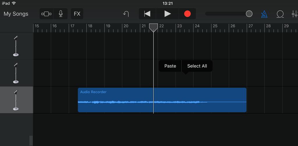 Move the playhead to the point where you want the audio to start.