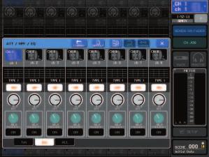 Channel select button EQ field B Dynamics / field EQ field B Dynamics / field [GEQ/EFFECT popup window] In the VIRTUAL RACK window that