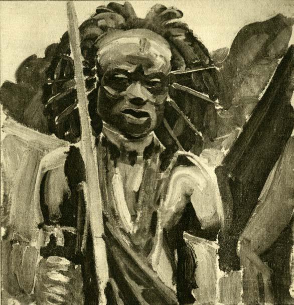 Richey 55 Figure 19 Kikuyu Warrior in His Attire [Kikuiju-sotilas pukeineen], Journal 145.
